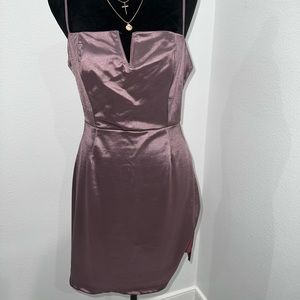 Womens sexy lavender slit dress